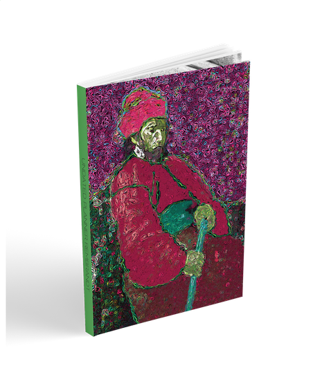 Rembrandt magenta figure with lime accents, green-spine undated planner