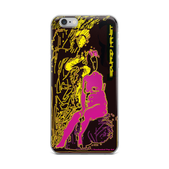 Pink Yellow Miniature Eduard Manet Neoclassical Pop Art iPhone Case by Neoclassical Pop Art