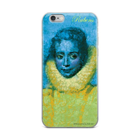 Rubens clara serena child portrait yellow blue neoclassical pop art iphone cases 