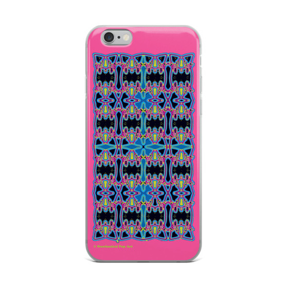 Blue Pink Rose Cross Geometric da vinci neoclassical pop art collectible iphone cover
