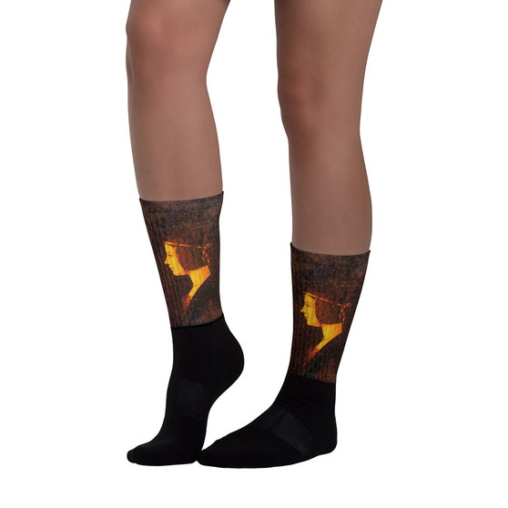 Leonardo da Vinci Black Foot Art Socks
