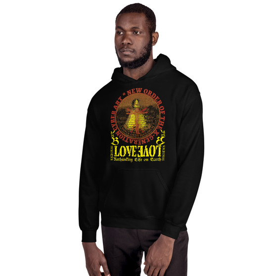 Leonardo Da Vinci X-Generation Vintruvian man in pop culture Unisex Black Hoodie