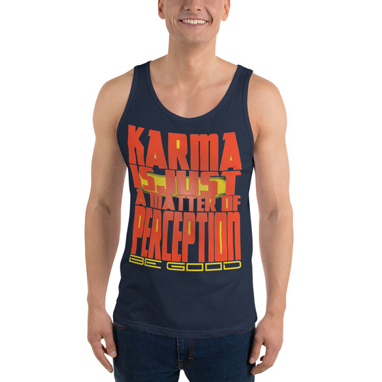 the Spiritual orange yellow Karma Unisex Tank Top