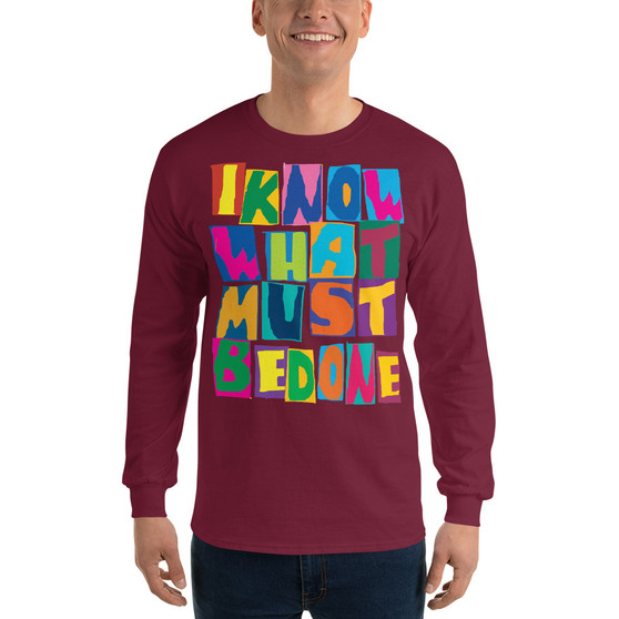 on sale Spiritual  'I know that I do not know ' Men’s Long Sleeve Shirt by neoclassical pop art online pop art gift shop 