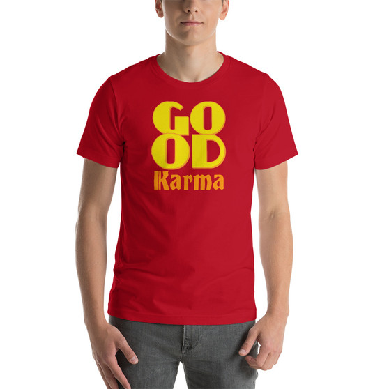 fashion style Yellow Good Karma red Short-Sleeve Unisex T-Shirt fashion