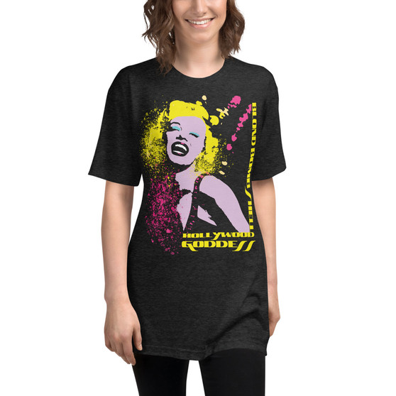 On sale Marilyn Monroe Blond Bomb Shell Unisex Tri-Blend Track Shirt by Neoclassical pop art 