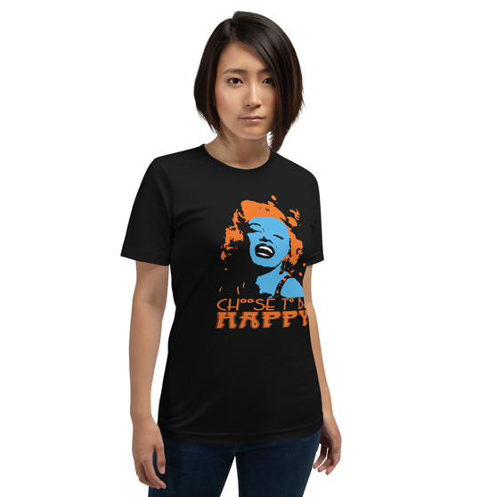 Marilyn Monroe Choose to Be Happy Short-Sleeve Unisex TShirt by Neoclassical Pop Art