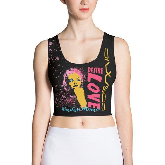 Marilyn Monroe Pink Orange Cosmic Love Pop Portrait Sports Crop  by Neoclassical Pop Art