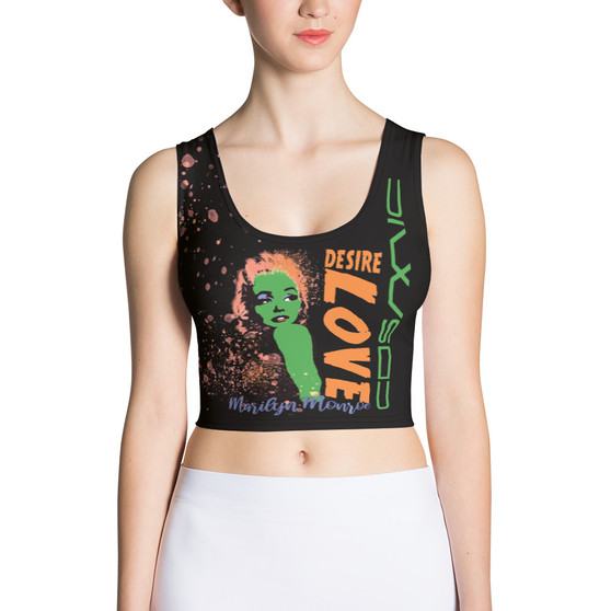 Marilyn Monroe Cosmic Love Green Orange Sports Crop Top