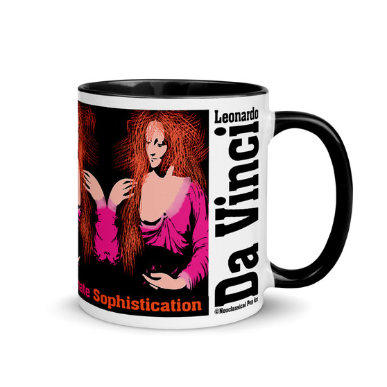 Yellow, Orange , black and white Coffee Mugs - of Leonardo da Vinci masterpiece