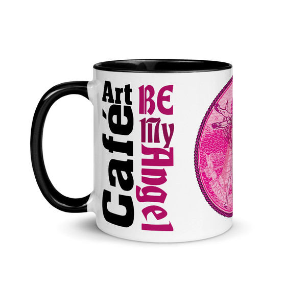 Leonardo da Vinci pink Coffee Mugs with leonardo da vinci quote