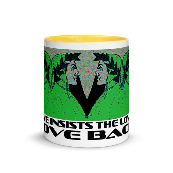 buy online near me Sandro Botticelli Dante Portrait Green Mug by Neoclassical Pop Art