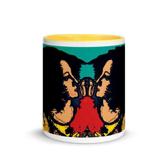 Sandro botticelli girls green blue yellow mug byNeoclassical Pop Art