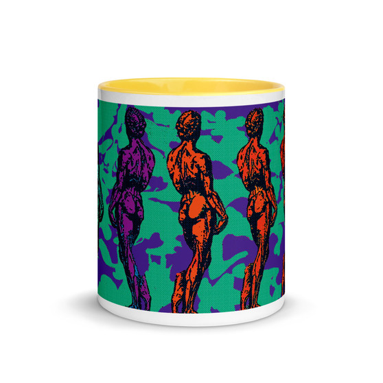 Green purple orange Michelangelo David mug