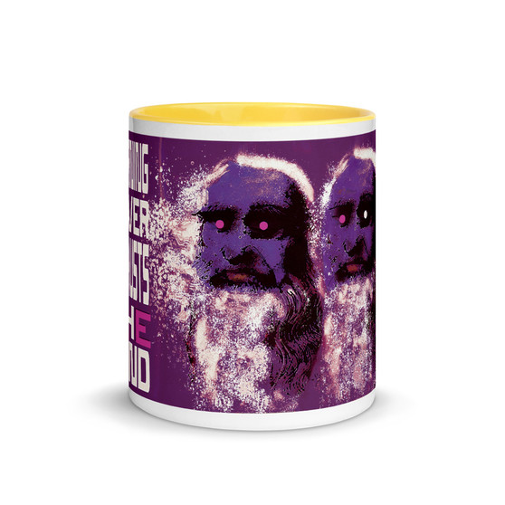 Leonardo da Vinci self portrait in purple purple teachers mug by Neoclassical Pop Art