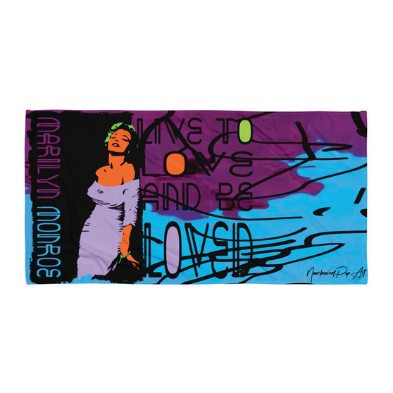 Buy online the best Marilyn Monroe  Desire Love Purple Lilac Blue orange green  collectible pop art luxury fashionable beach Towel by Neoclassical pop art 