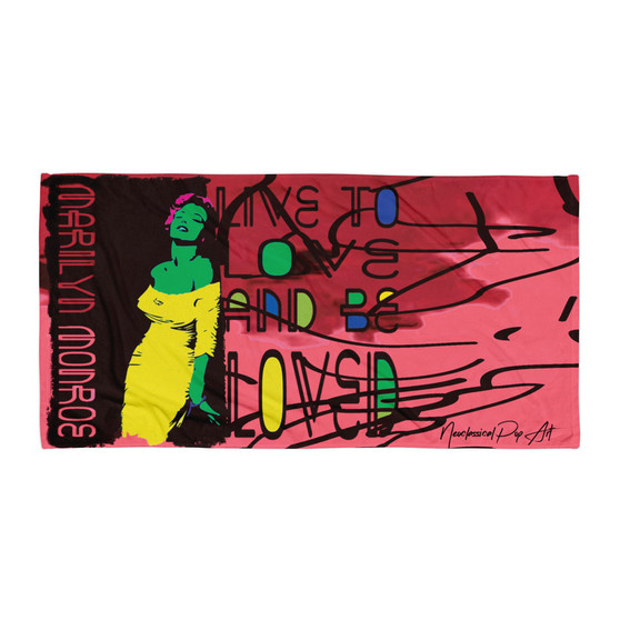 the Marilyn Monroe Desire Love Pink Red Green Yellow pop art beach Towel