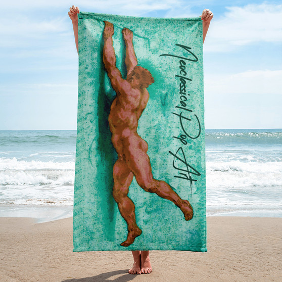 On sale Sir Peter Paul Rubens green brown Neoclassical pop art brown luxury designer cool beach towels for adults by Neoclassical Pop Art 