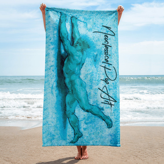 Sir Peter Paul Rubens light blue Neoclassical pop art brown luxury designer  high quality beach towels by Neoclassical Pop Art
