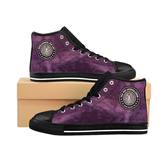 Buy Da Vinci Lilac Women's High-top Sneakers by Neoclassical Pop Art online designer brand store