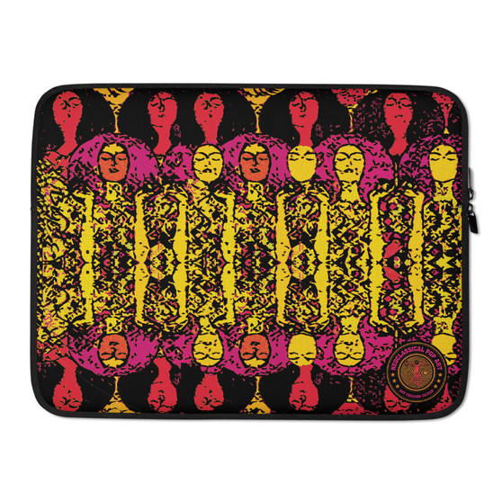 Colorful yellow orange pink Gustav Klimt Beethoven Frieze" Laptop Sleeve