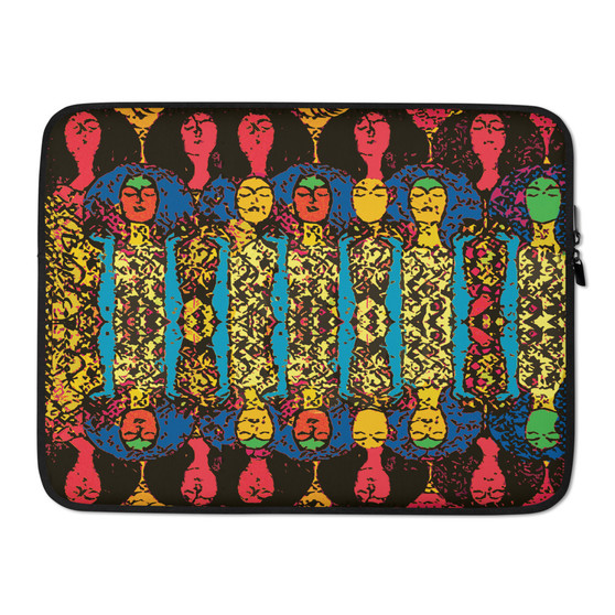 Gustav Klimt Beethoven Frieze" Colorful yellow, blue , green orange Laptop Sleeve
