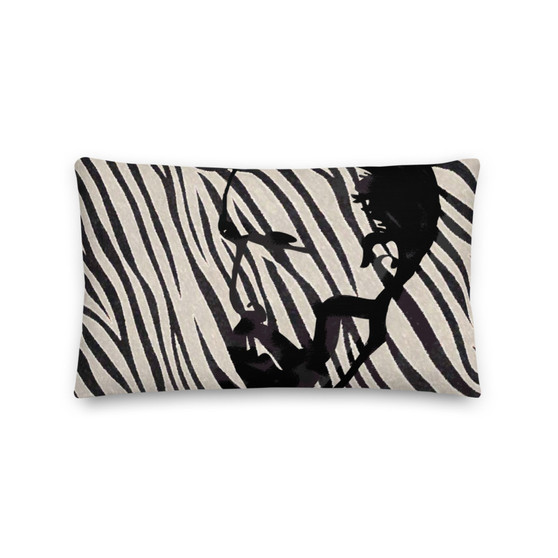 on sale Van Gogh Self Portrait Throw Pillow Black and White Zebra Décor by Neoclassical Pop Art online brand designer store 