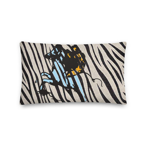 on sale Da Vinci Sforza Square Decorative Pillow Black and White Zebra Décor  by Neoclassical Pop Art online brand store 