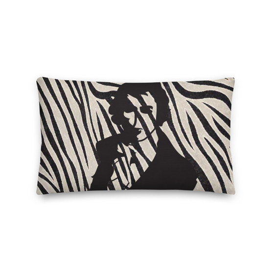 Louis-David  | Self Portrait in Black & White Zebra Premium Pillow