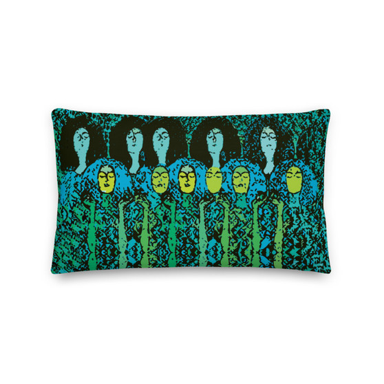 On sale Gustav Klimt Green Blue Yellow Premium decorative throw pillow Pillow by Neoclassical Pop Art designer online art fashion and design brand store 