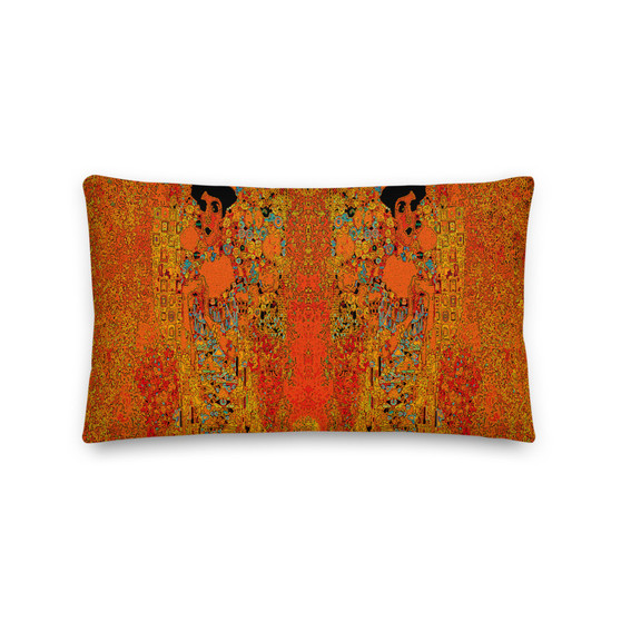 On sale Gustav Klimt Orange   Boho Pop Art decorative Premium throe pillow Pillow by Neoclassical Pop Art online art fashion design brand  store 