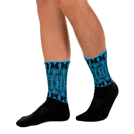 on sale Klimt cool Blue Bohemian Chic collectible Socks by Neoclassical pop art online designer brand  store 