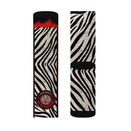 Collectible Leonardo da Vinci Vitruvian Man white black red Zebra cool art socks by Neoclassical Pop Art online brand store