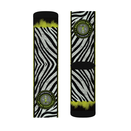 Collectible Leonardo da Vinci Vitruvian Man white black Yellowgreen cool art socks by Neoclassical Pop Art online brand store