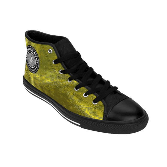 On Sale Da Vinci Women's High-top Golden Yellow Sneakers by Neoclassical Pop Art