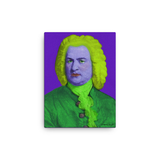 On Sale Johann Sebastian Bach |Baroque Pop Art Portrait in Purple Green Lime by Neoclassical Pop Art