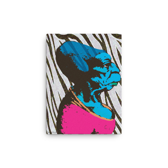 Da Vinci Pink Blue Zebra Caricature Print on Canvas by Neoclassical Pop Art