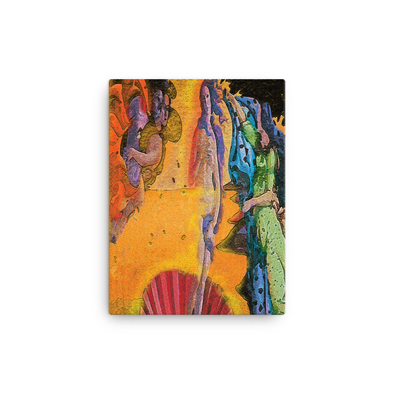Botticelli The Birth of Venus Orange Green Blue & Red Print on Canvas by Neoclassical Pop Art