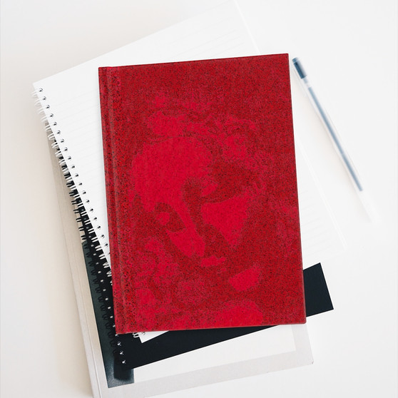 Da Vinci Study of a Woman's Head Red Journal - Ruled Line by Neoclassical Pop Art