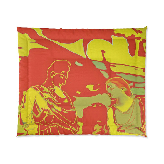 On Sale  The Greek Lovers Orange Yellow Comforter by Neoclassical Pop Art
