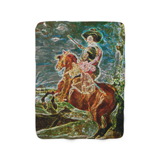 Velázquez Count-Duke Horse Sherpa Fleece Blanket