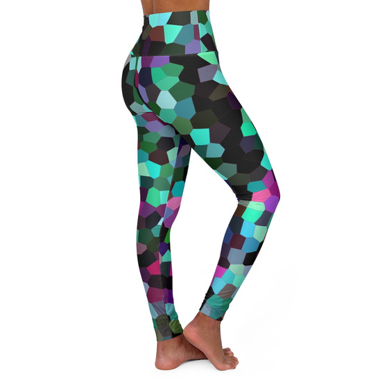 Geometric Pop High Waisted Yoga Leggings  by Neoclassical Pop Art