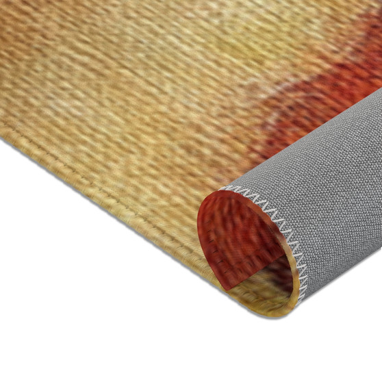 Botticelli Minerva Orange Brown Area Rugs  by Neoclassical Pop Art