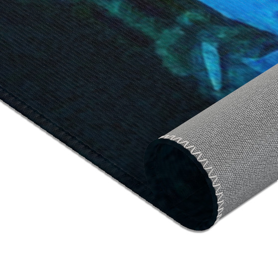 The Younger Blue Cross Area Rugs by Neoclassical Pop Art