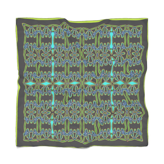 Da Vinci  Green Alexander Poly Scarf by Neoclassical Pop Art