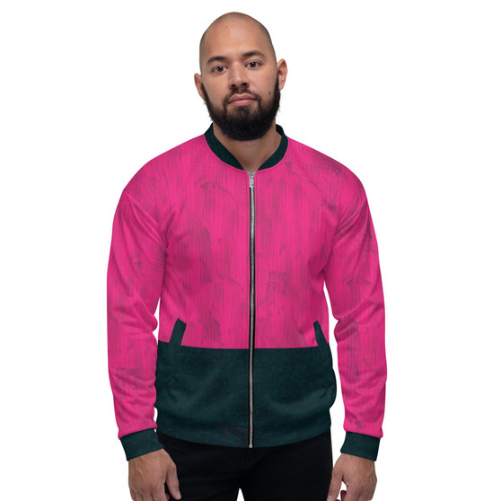 Manet  Spanish Majo Style Hot Pink Bomber Jacket by Neoclassical Pop Art