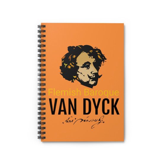 Van Dyck Flemish artwork on a ruled-line spiral notebook