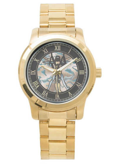 Da Vinci Space Vitruvian Unisex Oversized Gold Bracelet Watch by Neoclassical Pop Art