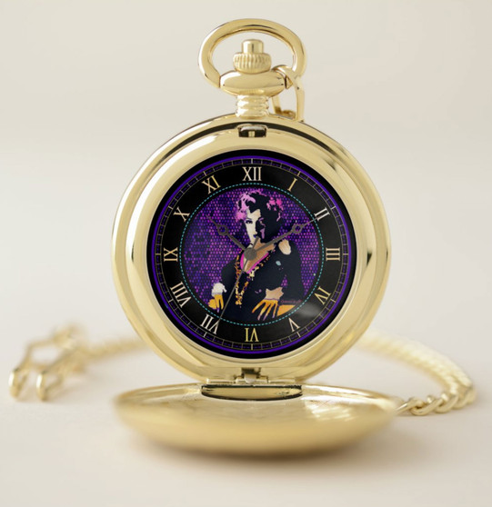 Monroe Purple Pink Pop Pocket Watch by Neoclassical Pop Art
