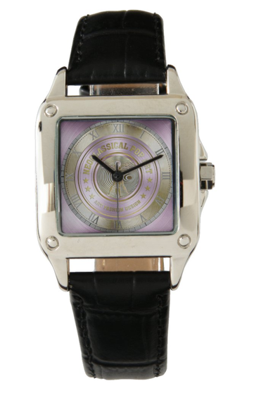 Da Vinci Eye of Providence Women's Square Black Leather Strap Watch